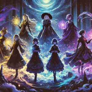 魔女たちが「輪」の形に並んでいる画像