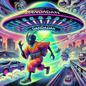 『ダンダダン』の宇宙人と妖怪のテーマを表現し、記事の内容にマッチするデザイン