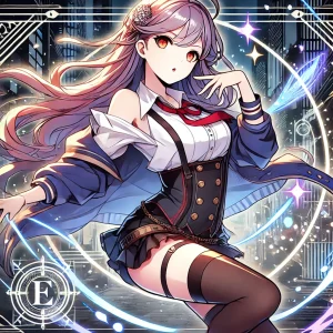 美しく自信に満ちたキャラクターの個別イラスト。
